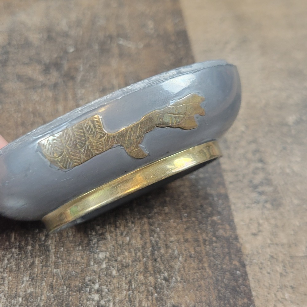 Vintage Pewter Brass Duck Figurine Trinket Box Orante Decor Set of 2 Hong Kong - Picture 11 of 11
